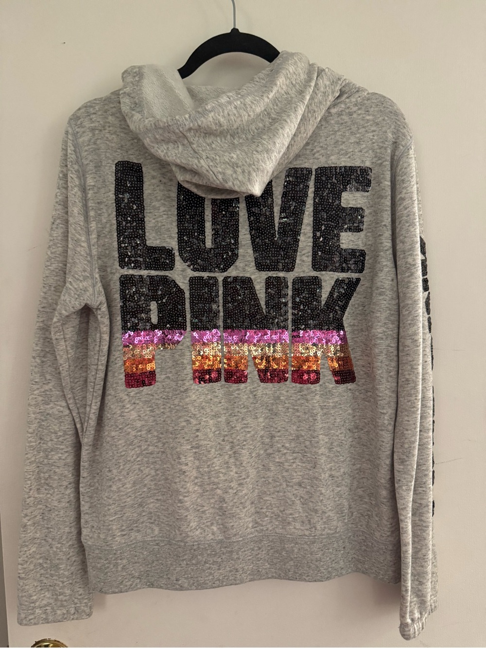 PINK Victoria's Secret 3 piece set Hoodie with Sequin 'LOVE PINK'